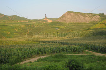 Chongju  Nordkorea  Landschaft bei Chongju