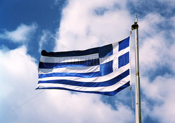 Die griechische Nationalflagge  Athen
