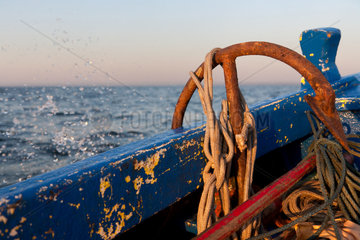 Kussfeld  Polen  Anker an einem Fischerboot