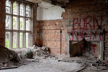Interior view of abandoned building