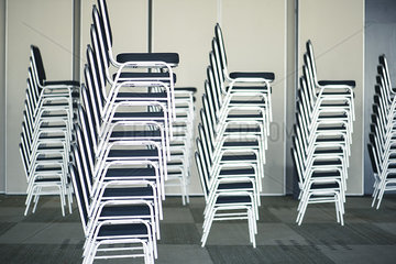 Stacks of chairs