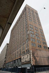 Empty high rise building in Detroit  Michigan  USA