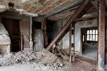 Interior of abandoned  demolished building