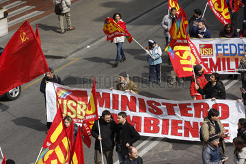 Gewerkschaft Demo in Rom