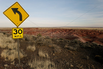 Speed limit sign in desert