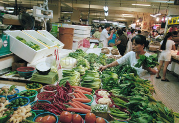 Gemuesestand auf einem chinesischen Wochenmarkt