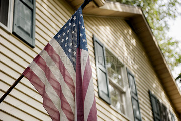 American flag on exterior of home