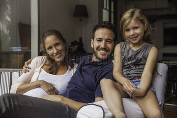 Family at home together  portrait
