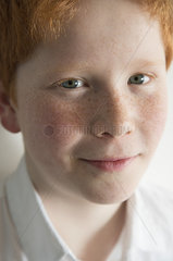 Boy with red hair and freckles  portrait