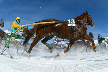 Pferderennen auf dem zugefrorenen Sankt Moritz See