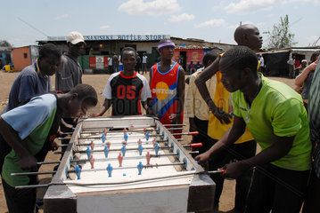 Sambia  Kickerspiel in Lusaka