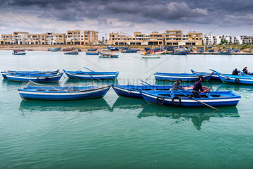 Rabat  Marokko  Fischerboote im Bou-Regreg