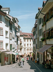 In den Gassen der Altstadt von Basel
