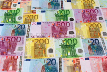 Eurogeldscheine verschiedener Werte