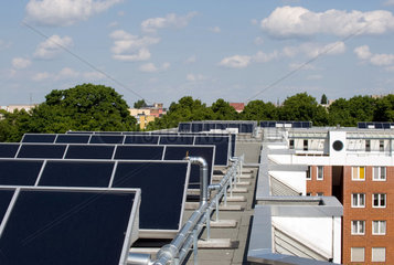 Berlin  Deutschland  solarthermische Anlage im Brunnenviertel