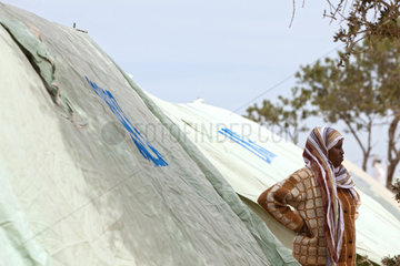 Ben Gardane  Tunesien  Fluechtlinge im Fluechtlingslager Shousha