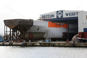 Warnemuende  Deutschland  ein Schiff in der Neptun Werft