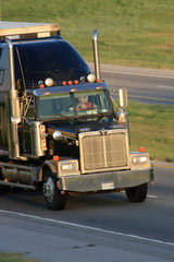 Walnut  USA  fahrender Truck auf dem Highway
