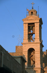 Der Glockenturm der Geburtskirche in Bethlehem.