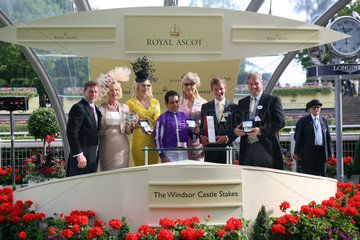 Royal Ascot  Winners presentation. Hootenanny with Victor Espinoza up wins the Windsor Castle Stakes