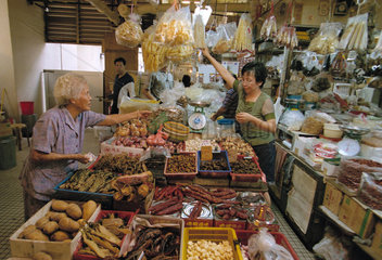 Gemuesestand auf einem chinesischem Wochenmarkt