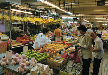 Obststand auf einem chinesischem Wochenmarkt