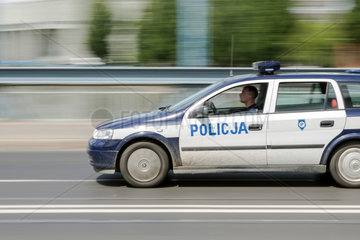 Breslau  Polen  Polizeiauto unterwegs
