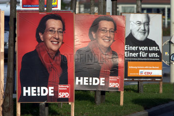 Kiel  Wahlplakate von SPD und CDU