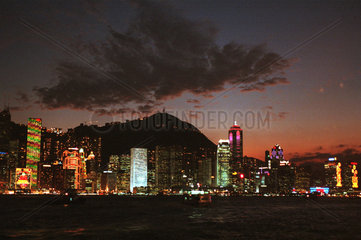 Nachtansicht auf Hongkong Island
