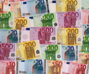 Eurogeldscheine verschiedener Werte