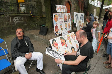 Zoppot  Polen  Portraitzeichner an der ulica 3 maja
