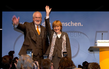 Kiel  Peter Harry Carstensen und Angela Merkel  CDU