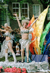 Gay Pride Wochenende - Kanalparade auf der Prinsengracht  Amsterdam  Niederlande