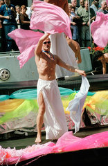 Gay Pride Wochenende - Kanalparade auf der Prinsengracht  Amsterdam  Niederlande