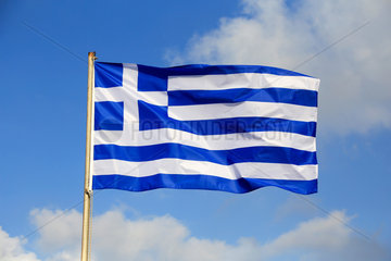 Rethymno  Griechenland  Flagge Griechenlands auf Kreta