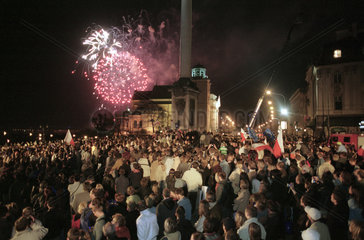 Feuerwerk zum EU-Beitritt Polens in Warschau
