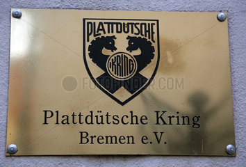 Bremen  Deutschland  Schild des Plattduetsche Kring Bremen e.V.