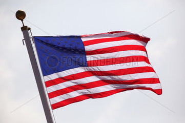 Hongkong  China  Nationalflagge der USA weht im Wind