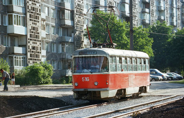 Eine Strassenbahn in Kaliningrad  Russland