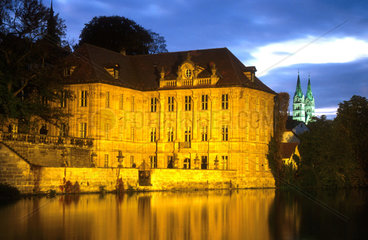 Das Wasserschloss Concordia und der Dom in Bamberg