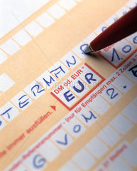 Ueberweisungsformular mit Euroangabe