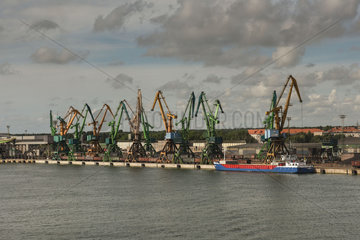 Memel  Litauen  Blick auf den Hafen