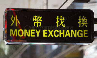 Logo Money Exchange in Englisch und Chinesisch