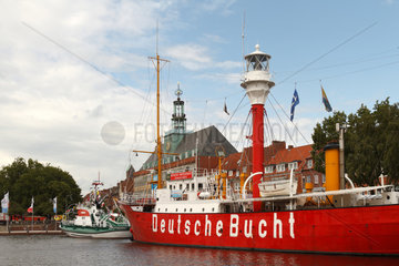 Emden  Deutschland  das ehemalige Feuerschiff Amrumbank in Emden