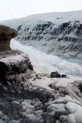 Island  am beruehmten Wasserfall Gullfoss