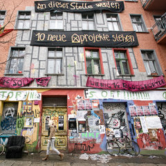 Berlin  Deustchland  besetztes Haus in der Liebigstrasse 14 in Friedrichshain