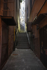 Genua  Italien  eine Treppengasse in der Altstadt
