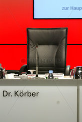 Leerer Sessel von Dr. Hans-Joachim Koerber  Vorstandsvorsitzender Metro AG