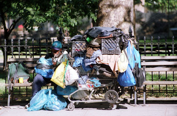 New York  USA  Armut in Manhattan