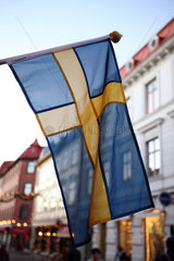 Vaestervik  Schweden  Nationalfahne von Schweden